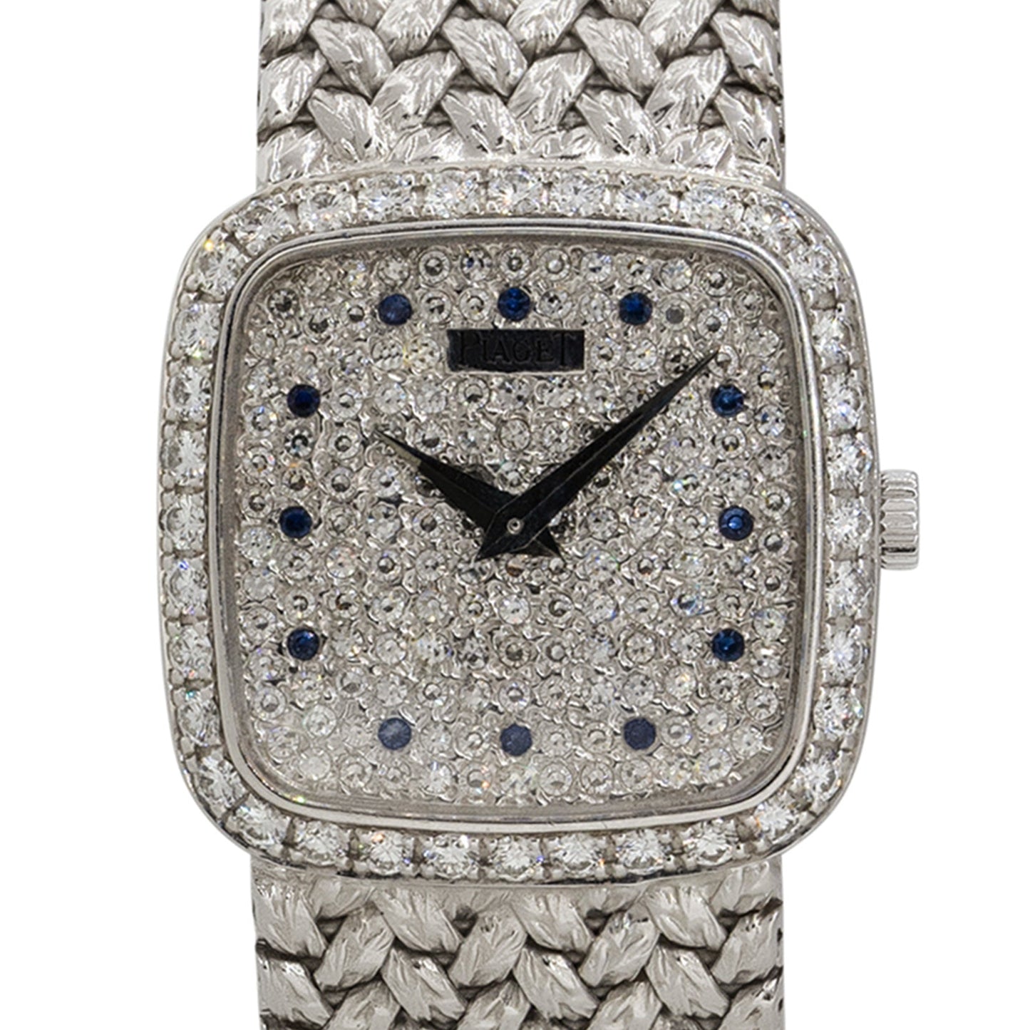 Piaget 9905D2 18k White Gold Diamond & Sapphire Ladies Watch