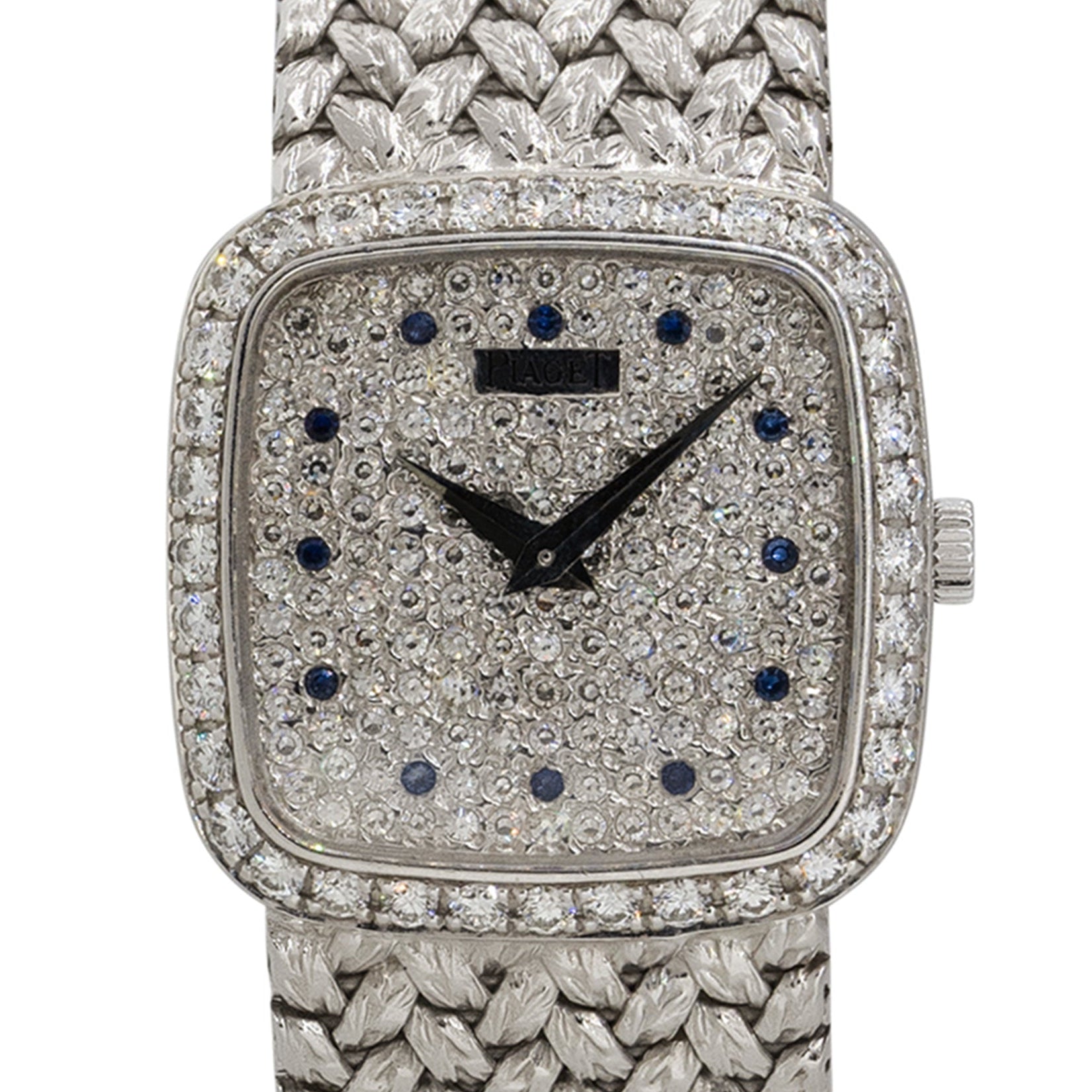 Piaget 9905D2 18k White Gold Diamond & Sapphire Ladies Watch
