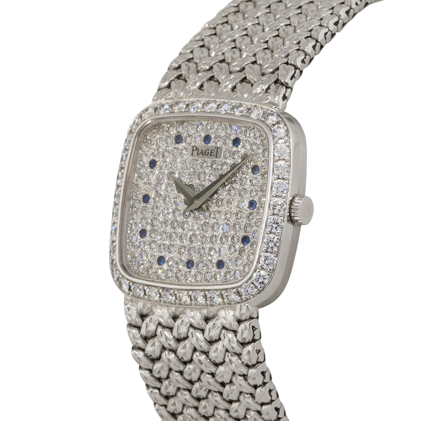 Piaget 9905D2 18k White Gold Diamond & Sapphire Ladies Watch