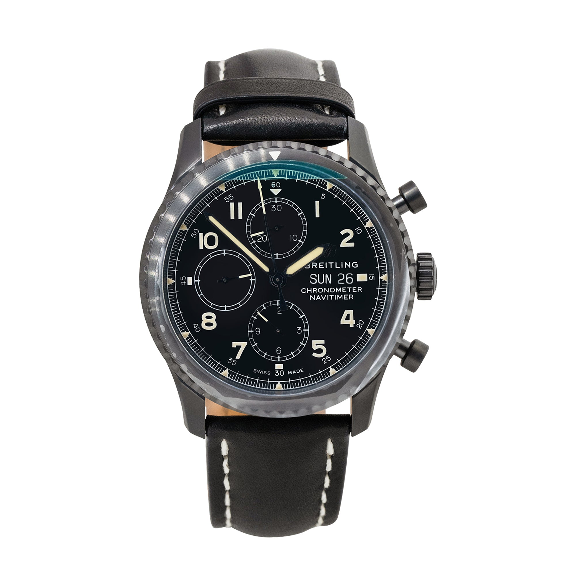 Breitling M133141 Navitimer 8 DLC Stainless Steel Black Chronograph Dial Watch