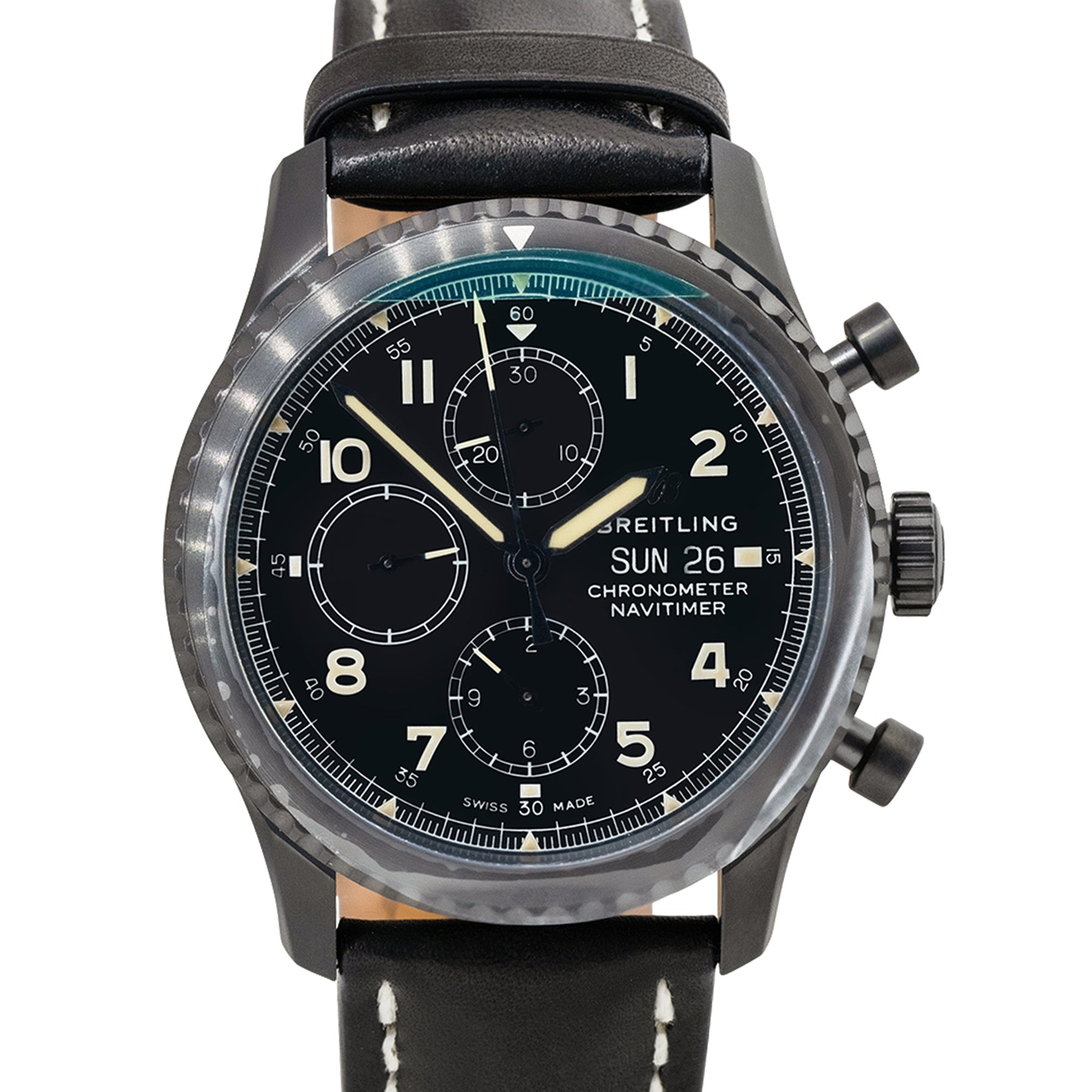 Breitling M133141 Navitimer 8 DLC Stainless Steel Black Chronograph Dial Watch
