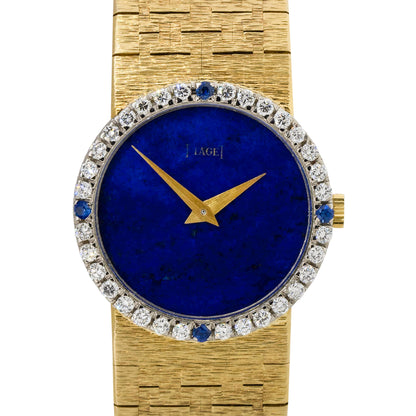 Piaget 9706A6 18k Yellow Gold Diamond & Sapphire Lapis Watch