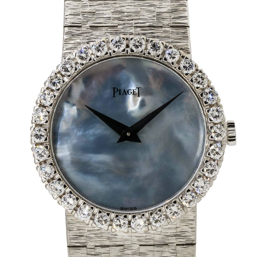 Piaget 9190A6 18k White Gold Mother Of Pearl Dial Diamond Watch