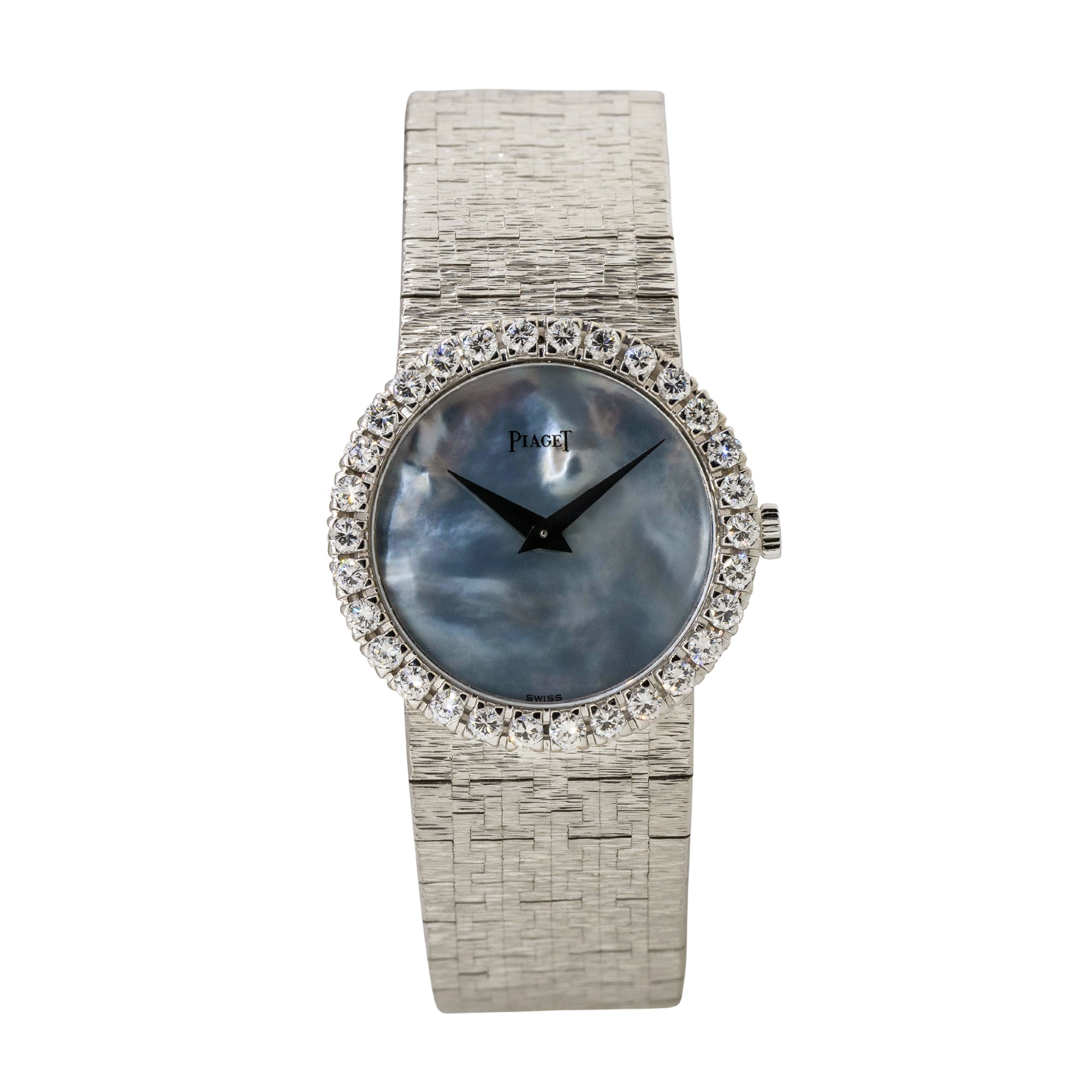 Piaget 9190A6 18k White Gold Mother Of Pearl Dial Diamond Watch