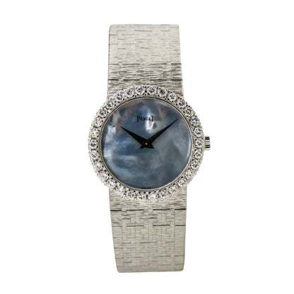 Piaget 9190A6 18k White Gold Mother Of Pearl Dial Diamond Watch