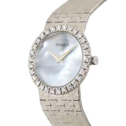 Piaget 9190A6 18k White Gold Mother Of Pearl Dial Diamond Watch