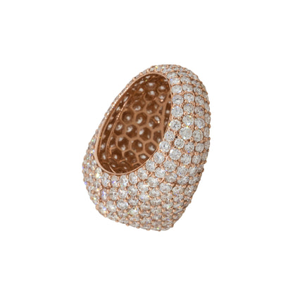 14k Rose Gold 12.78ctw Round Diamond Pave Men’s Ring