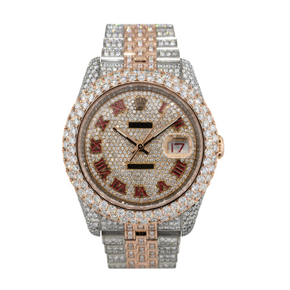 Rolex 116201 Datejust Two-Tone 12.49ctw Diamond Pave Watch