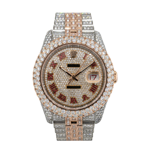 Rolex 116201 Datejust Two-Tone 12.49ctw Diamond Pave Watch