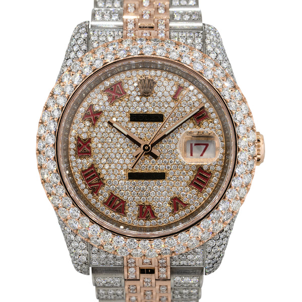 Rolex 116201 Datejust Two-Tone 12.49ctw Diamond Pave Watch