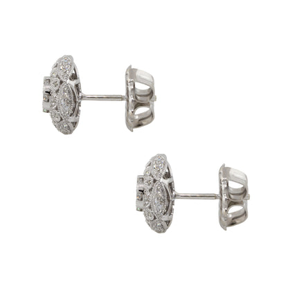 Effy 14k White Gold 0.50ctw Diamond Pave Button Earrings