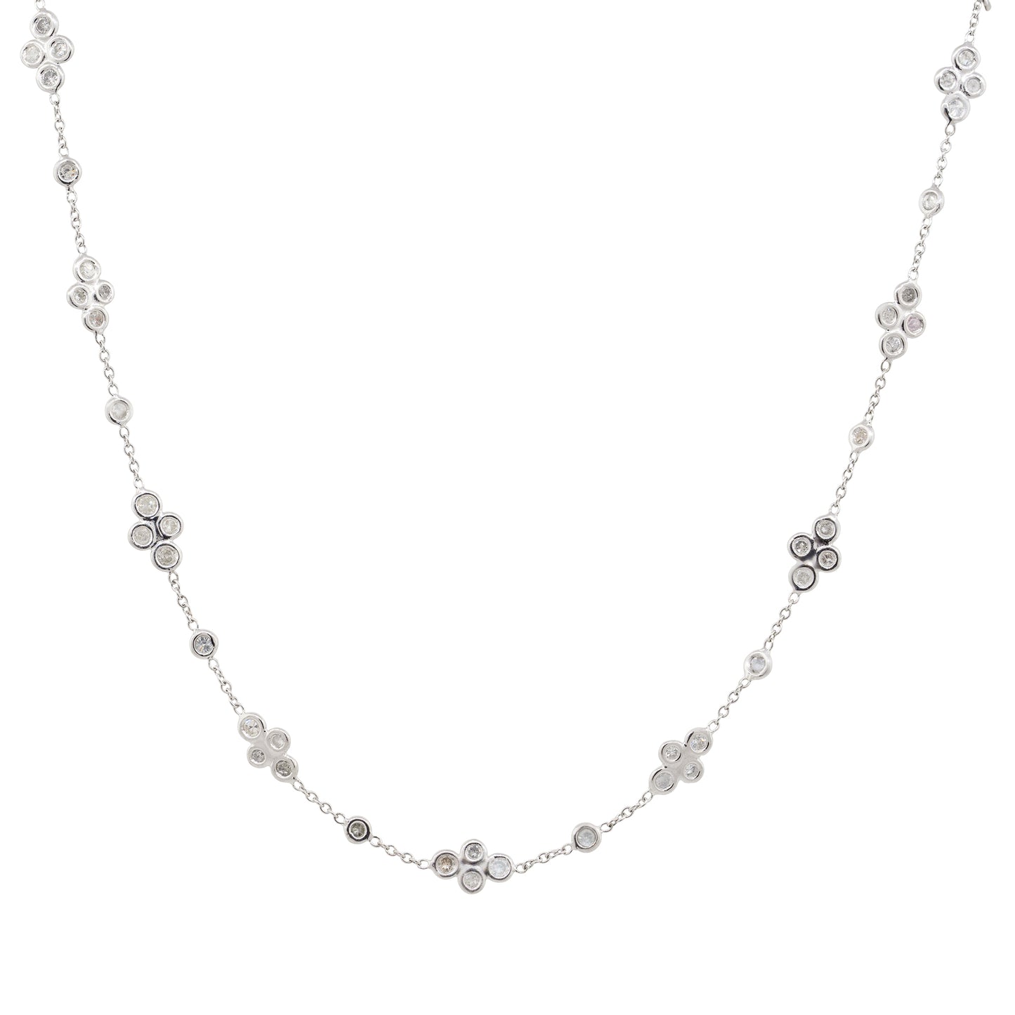 18k White Gold 2.18ctw Diamond Floral 20" Necklace