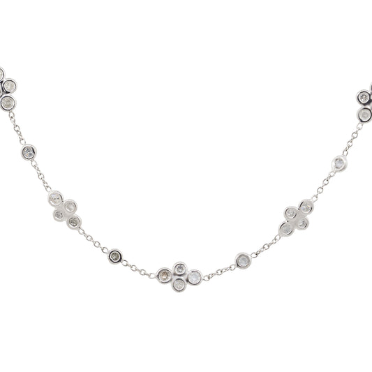 18k White Gold 2.18ctw Diamond Floral 20" Necklace