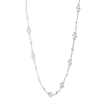 18k White Gold 2.18ctw Diamond Floral 20" Necklace