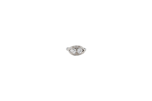 14k White Gold Two Stone Ring 1.25ctw of Natural Diamonds