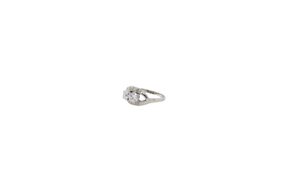 14k White Gold Two Stone Ring 1.25ctw of Natural Diamonds