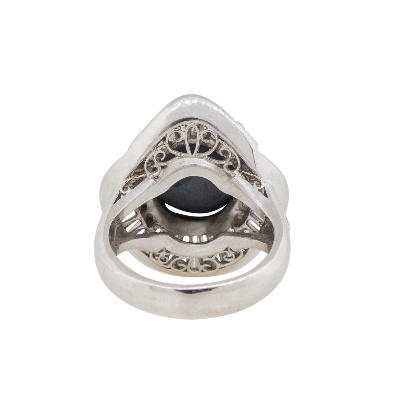 Platinum 2.40ct Blue Oval Opal Diamond Cocktail Large Ring