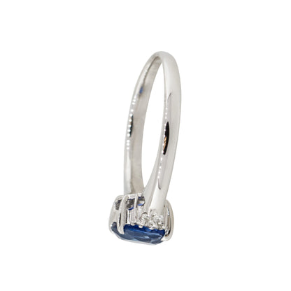 Platinum 1.58ct Oval Shape Sapphire Diamond Cluster Cocktail Ring
