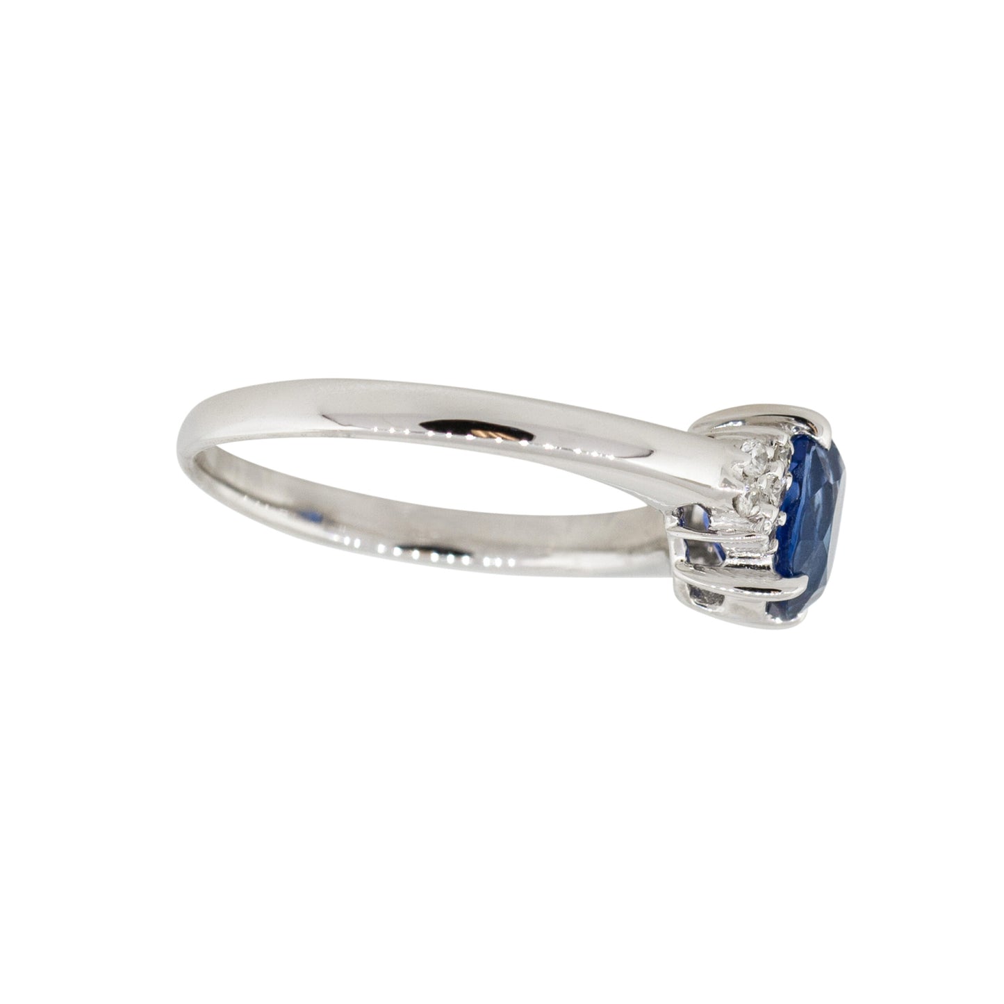 Platinum 1.58ct Oval Shape Sapphire Diamond Cluster Cocktail Ring
