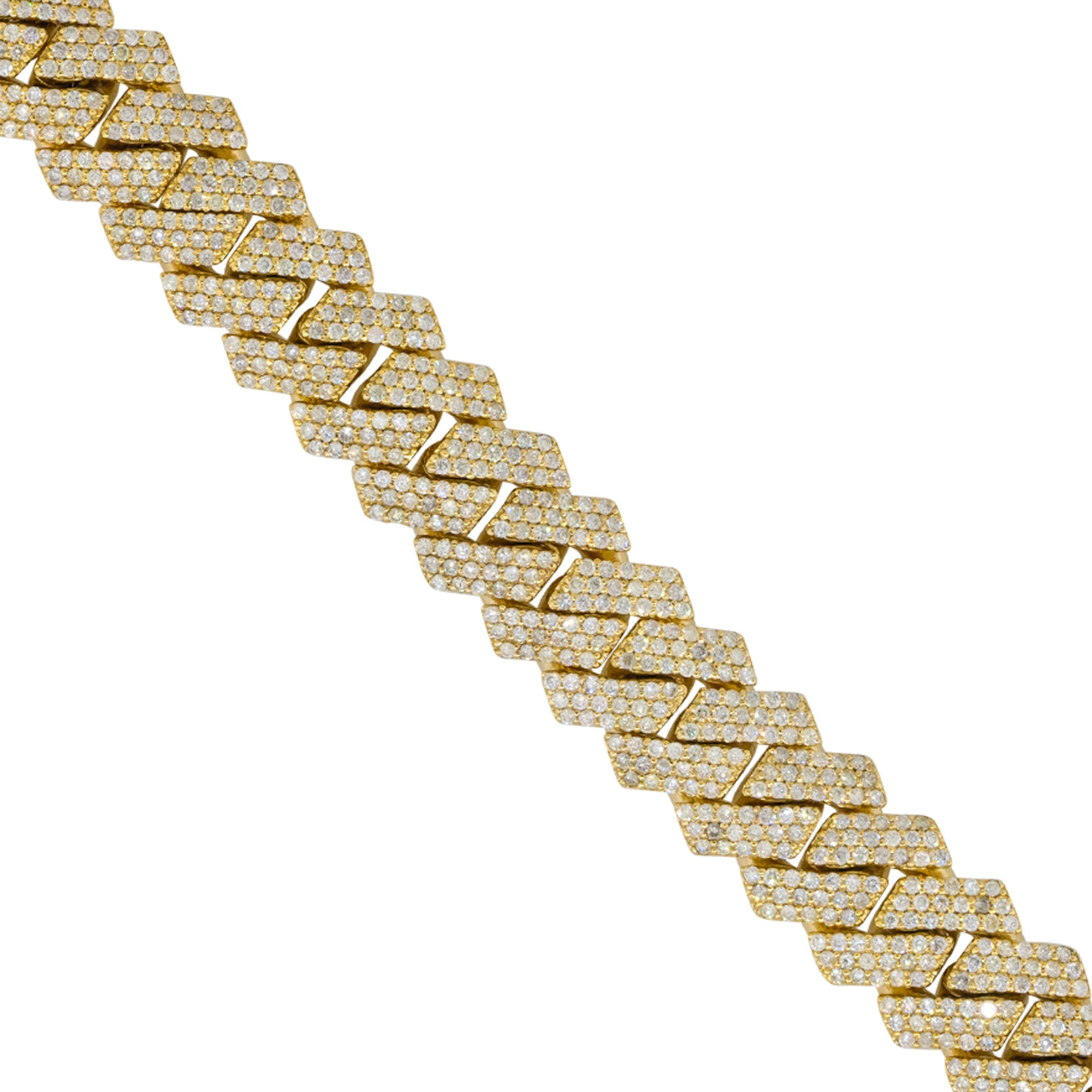 10k Yellow Gold 12.50ctw All Pave Diamond Cuban Link Bracelet