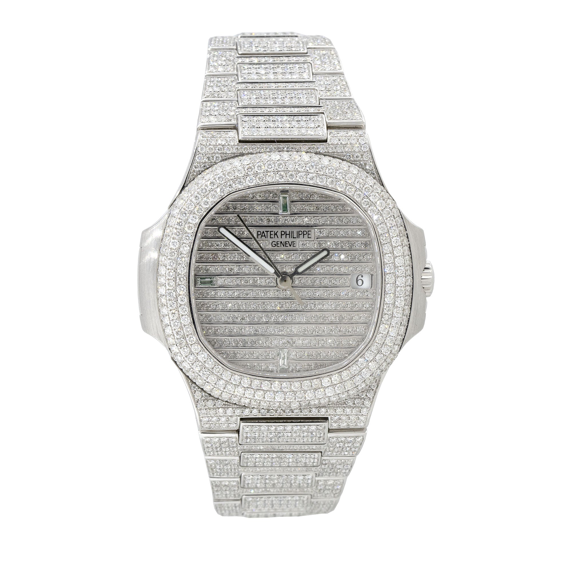 Aftermarket Patek Philippe 5711 18k White Gold All Diamond Watch
