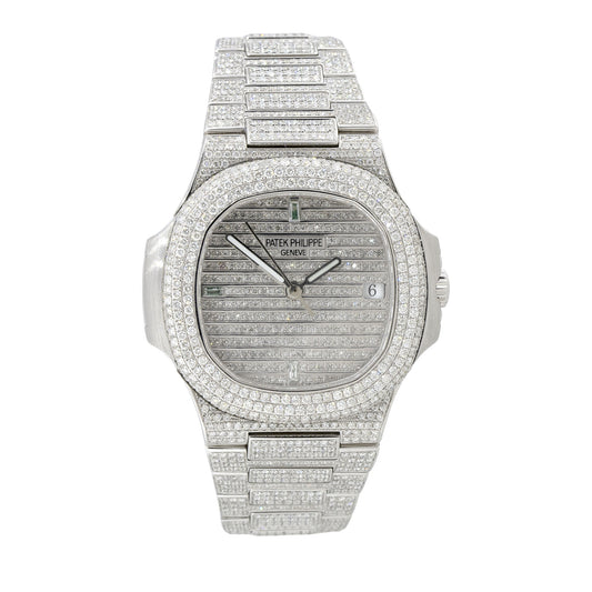 Aftermarket Patek Philippe 5711 18k White Gold All Diamond Watch