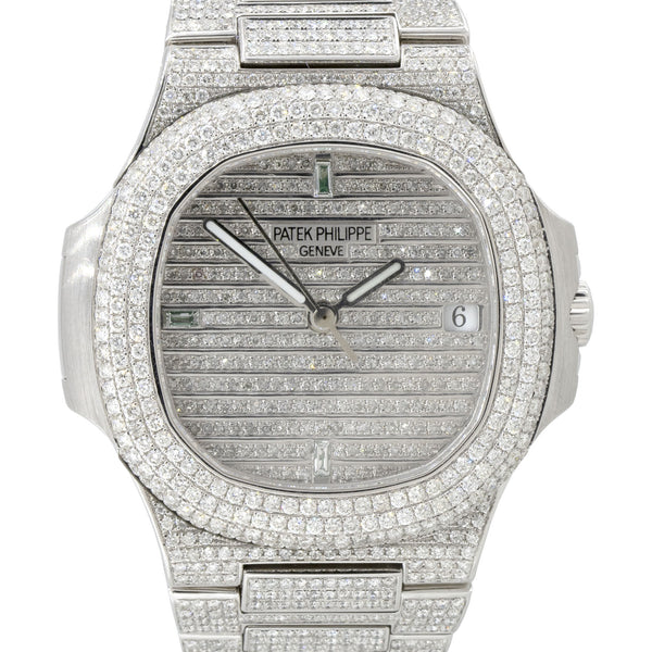 Aftermarket Patek Philippe 5711 18k White Gold All Diamond Watch