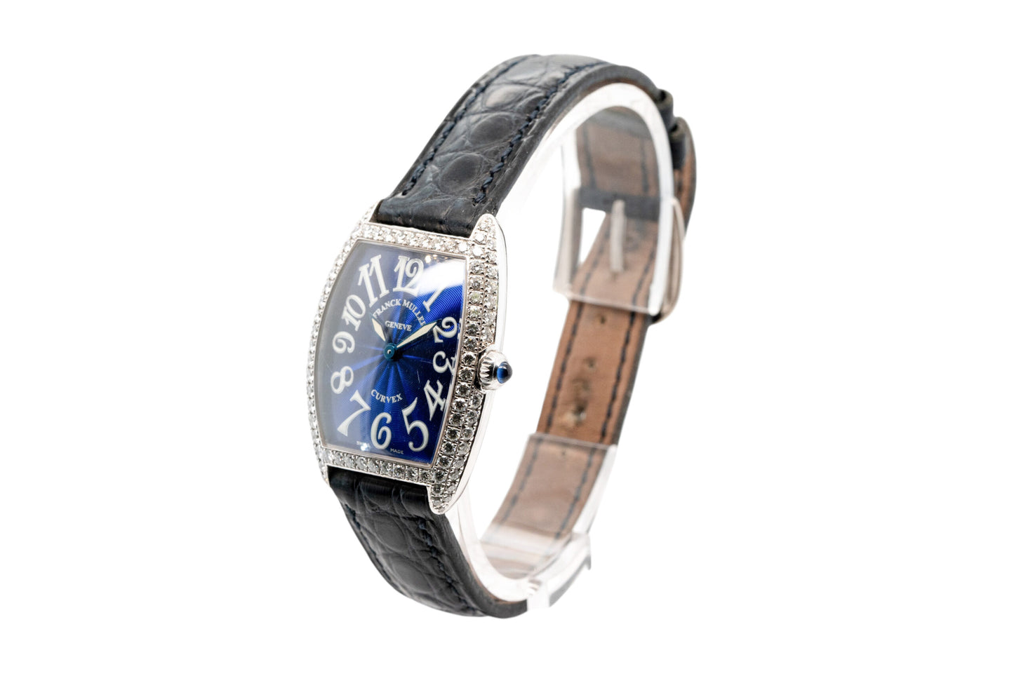 Franck Muller Geneve Cintree Curvex Blue Dial with Diamond White Gold Bezel