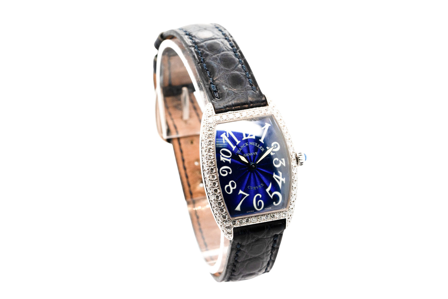 Franck Muller Geneve Cintree Curvex Blue Dial with Diamond White Gold Bezel