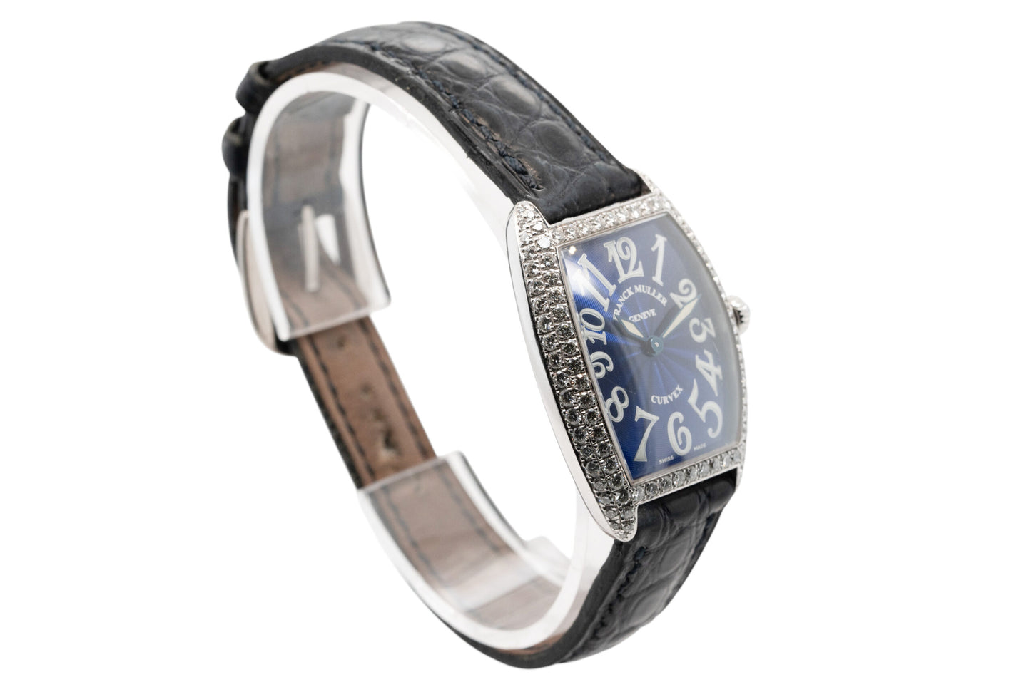 Franck Muller Geneve Cintree Curvex Blue Dial with Diamond White Gold Bezel