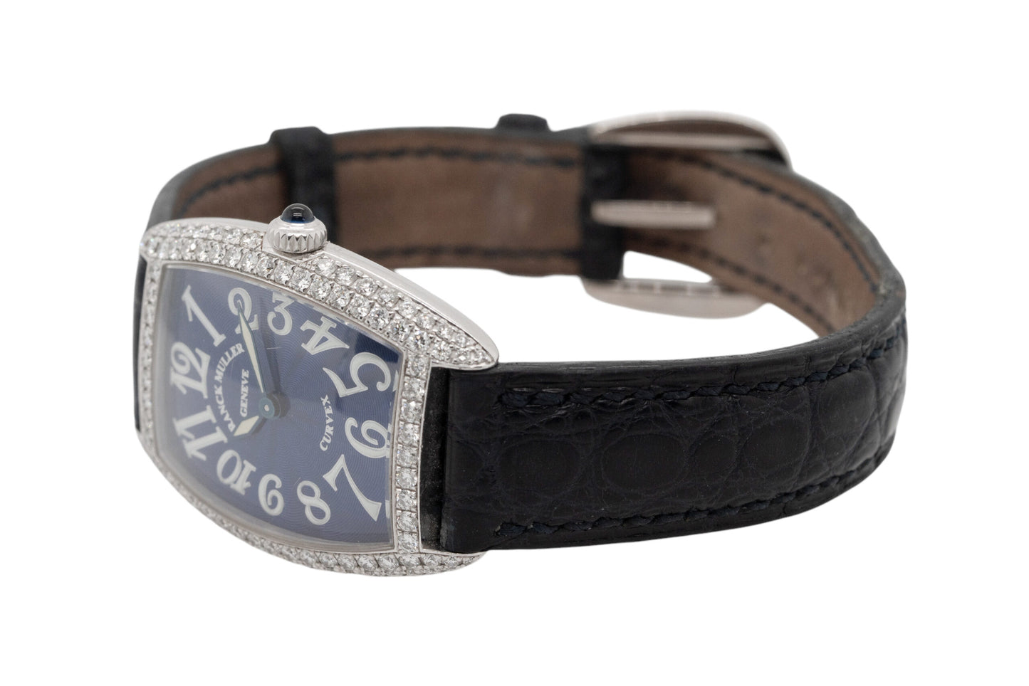 Franck Muller Geneve Cintree Curvex Blue Dial with Diamond White Gold Bezel