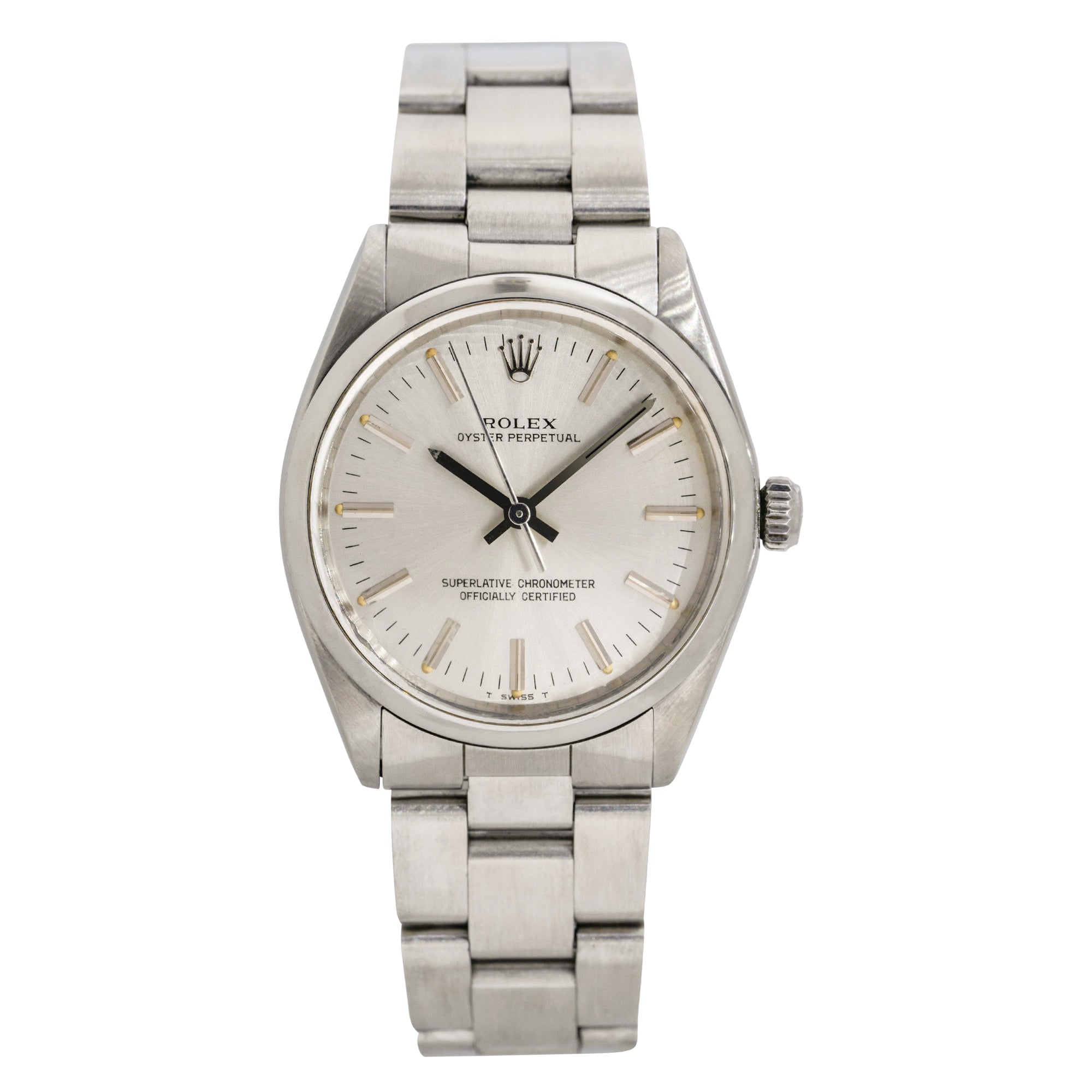 Rolex 1002 Oyster Perpetual Stainless Steel 34mm  Silver Dial Watch