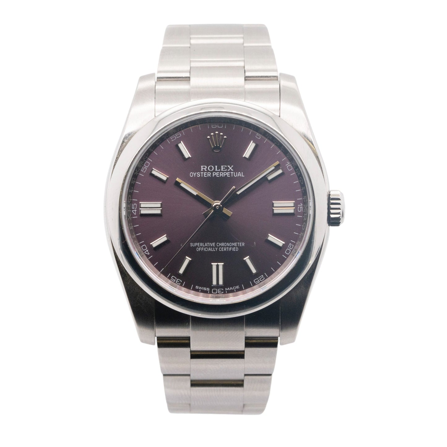 Rolex 11600 Oyster Perpetual 36mm Grape Dial Watch