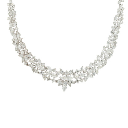 18k White Gold 31.64ctw Natural Diamond Vine Necklace