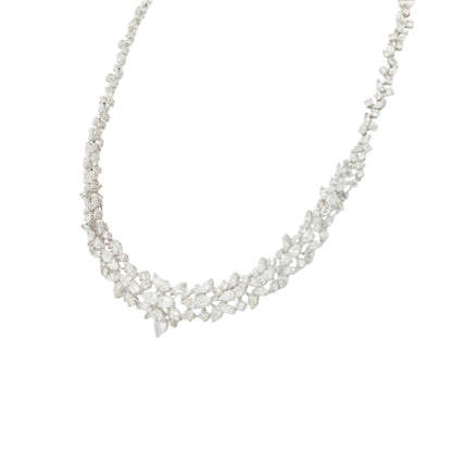 18k White Gold 31.64ctw Natural Diamond Vine Necklace