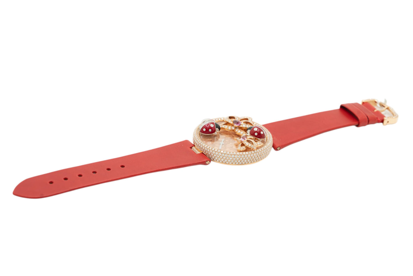 Cartier Le Cirque Animalier Coccinelles 18k Rose Gold Pave Ladybug & Enamel Dial Limited Edition Ladies Watch