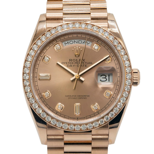 Rolex 128345RBR Day-Date 36mm All Factory Diamond Dial and Bezel Watch