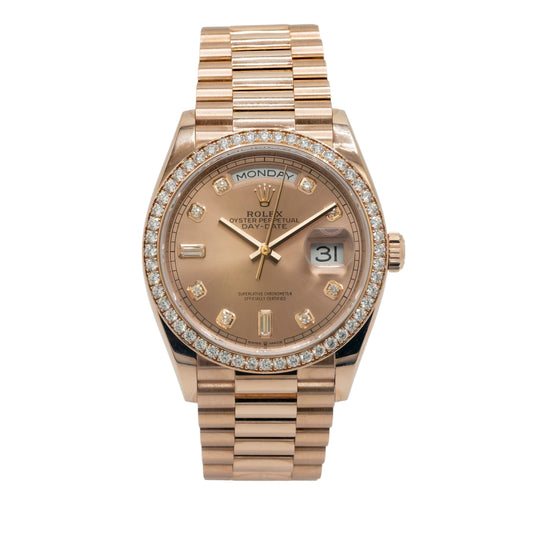 Rolex 128345RBR Day-Date 36mm All Factory Diamond Dial and Bezel Watch