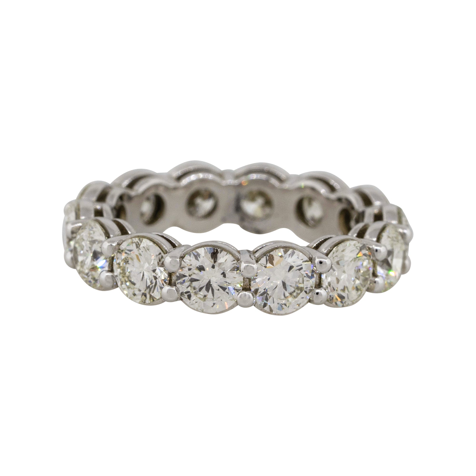 14k White Gold 4.54ctw Round Brilliant Eternity Band