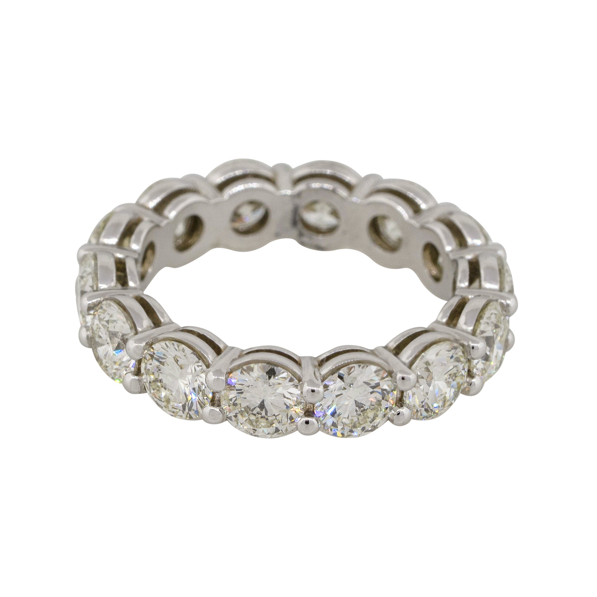 14k White Gold 4.54ctw Round Brilliant Eternity Band