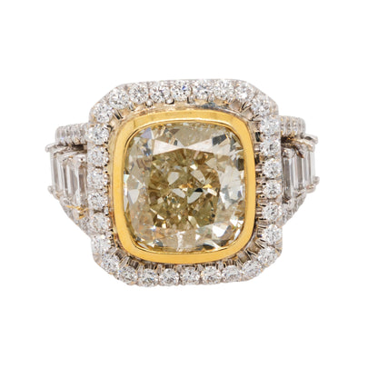 18k White Gold Fancy Yellow Diamond Ring