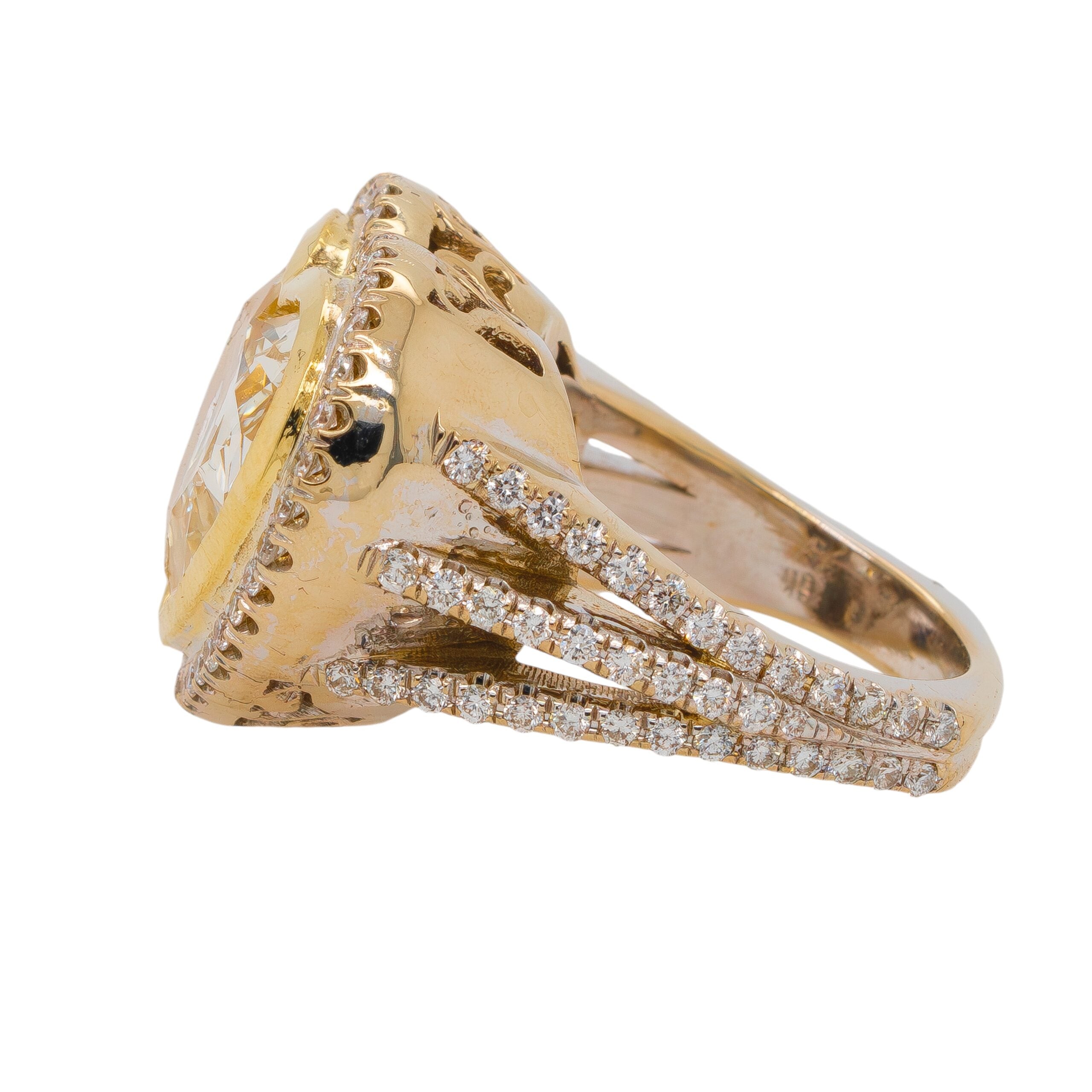 18k White Gold Fancy Yellow Heart-Shaped Diamond Ring