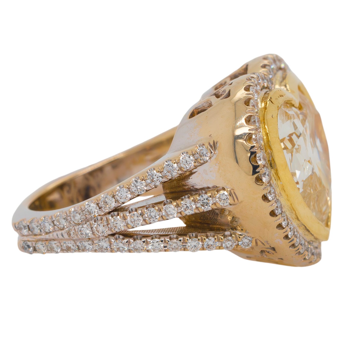 18k White Gold Fancy Yellow Heart-Shaped Diamond Ring