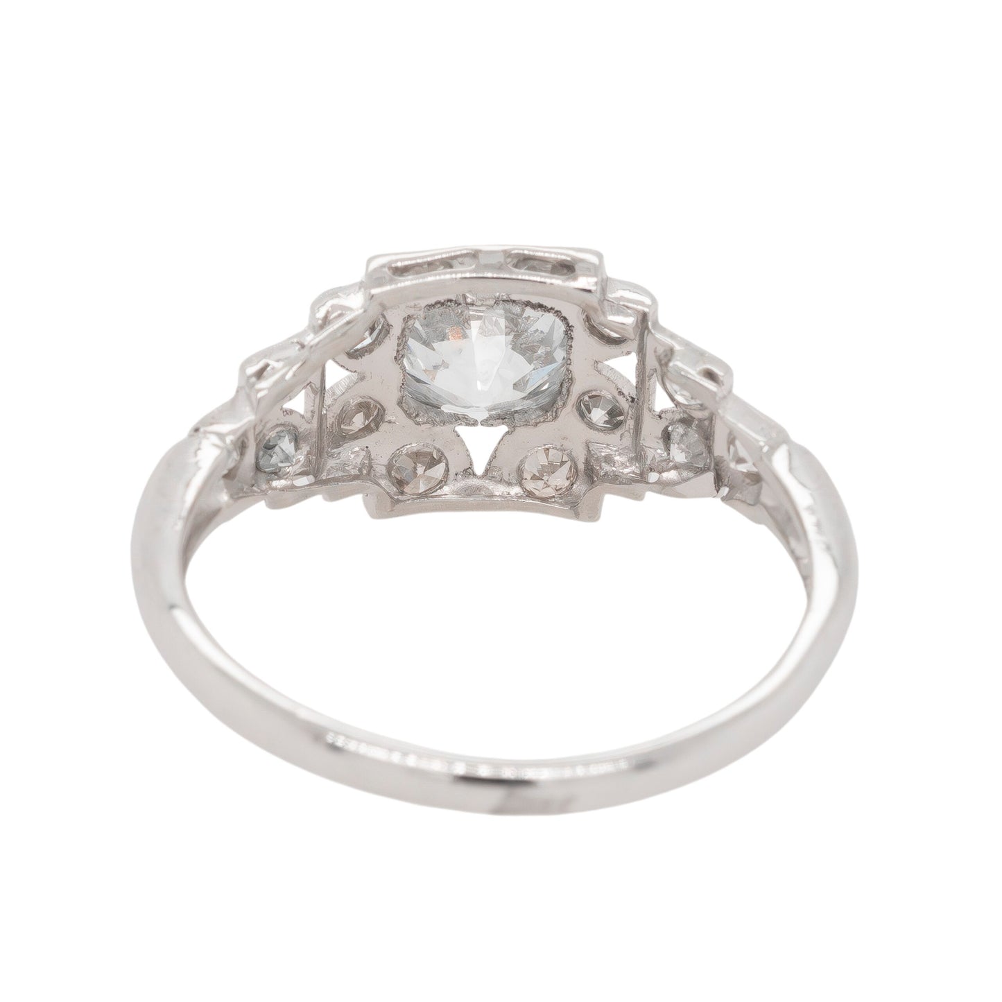 Vintage Platinum GIA Certified 1.09ct Old European Cut Diamond Engagement Ring