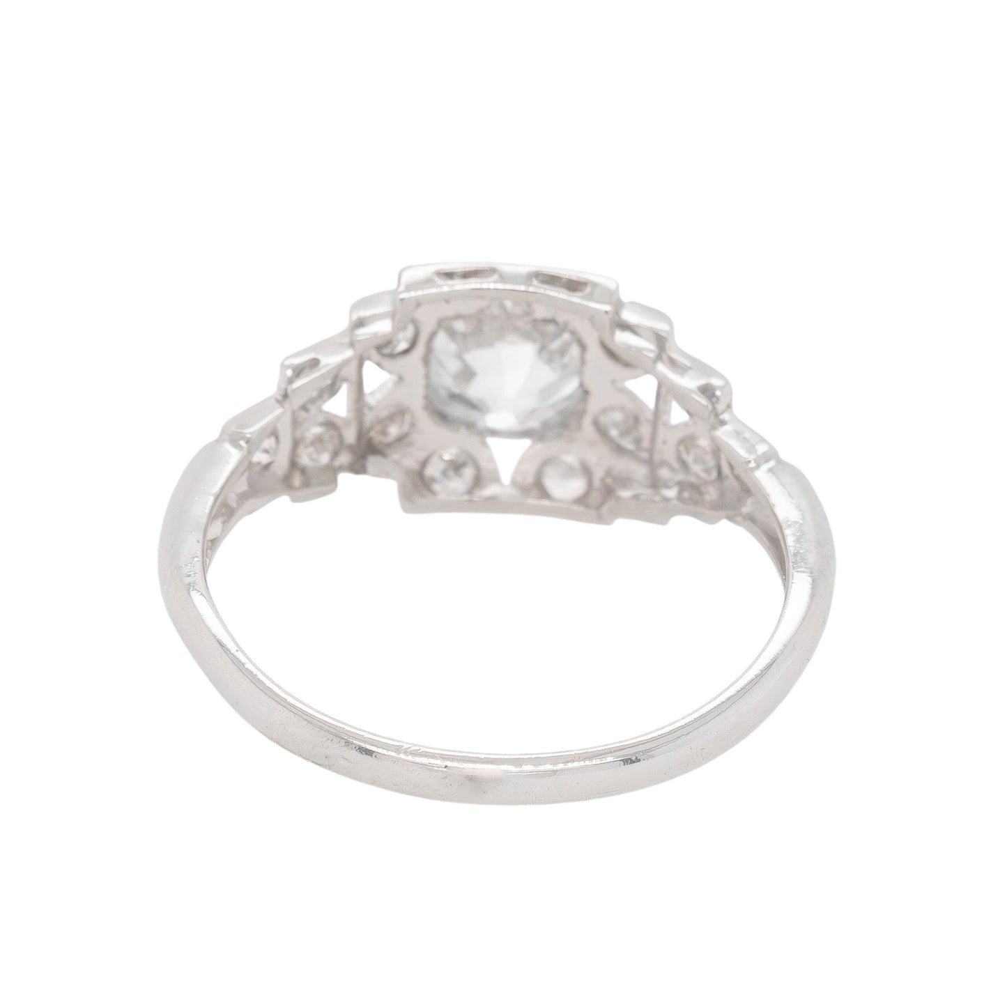 Vintage Platinum GIA Certified 1.09ct Old European Cut Diamond Engagement Ring