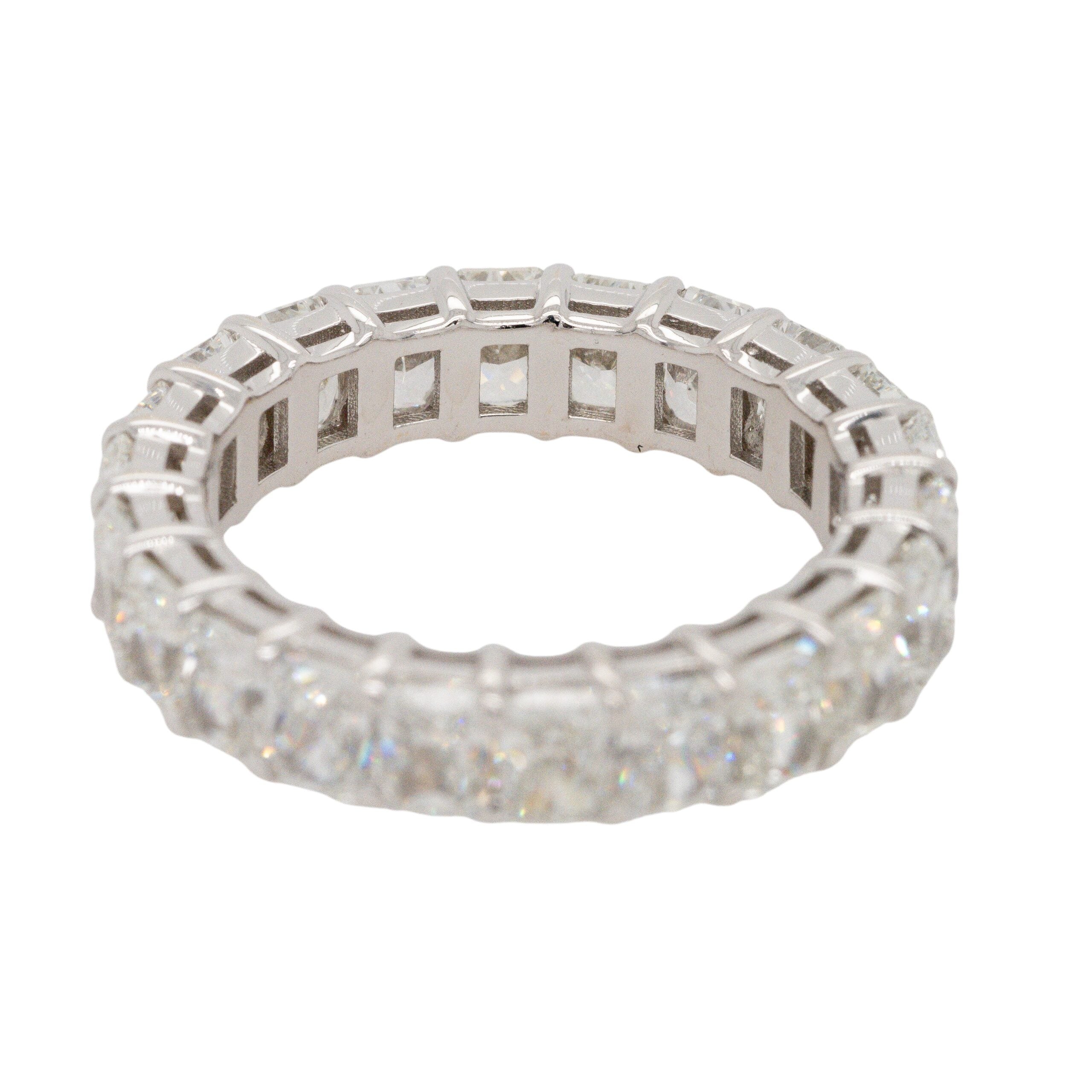 18k White Gold 5.38ctw Radiant-Cut Diamond Eternity Band