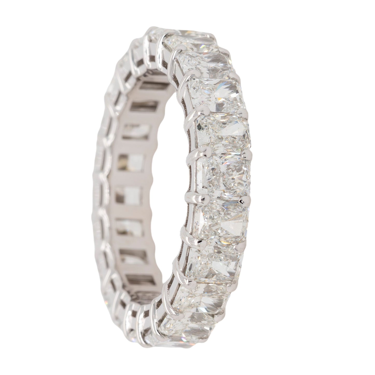 18k White Gold 5.38ctw Radiant-Cut Diamond Eternity Band