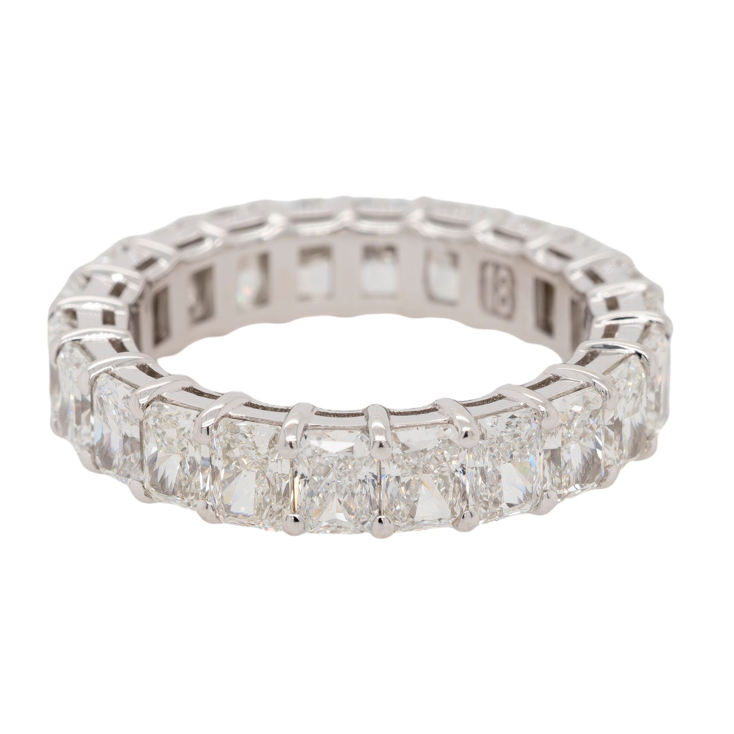 18k White Gold 5.38ctw Radiant-Cut Diamond Eternity Band