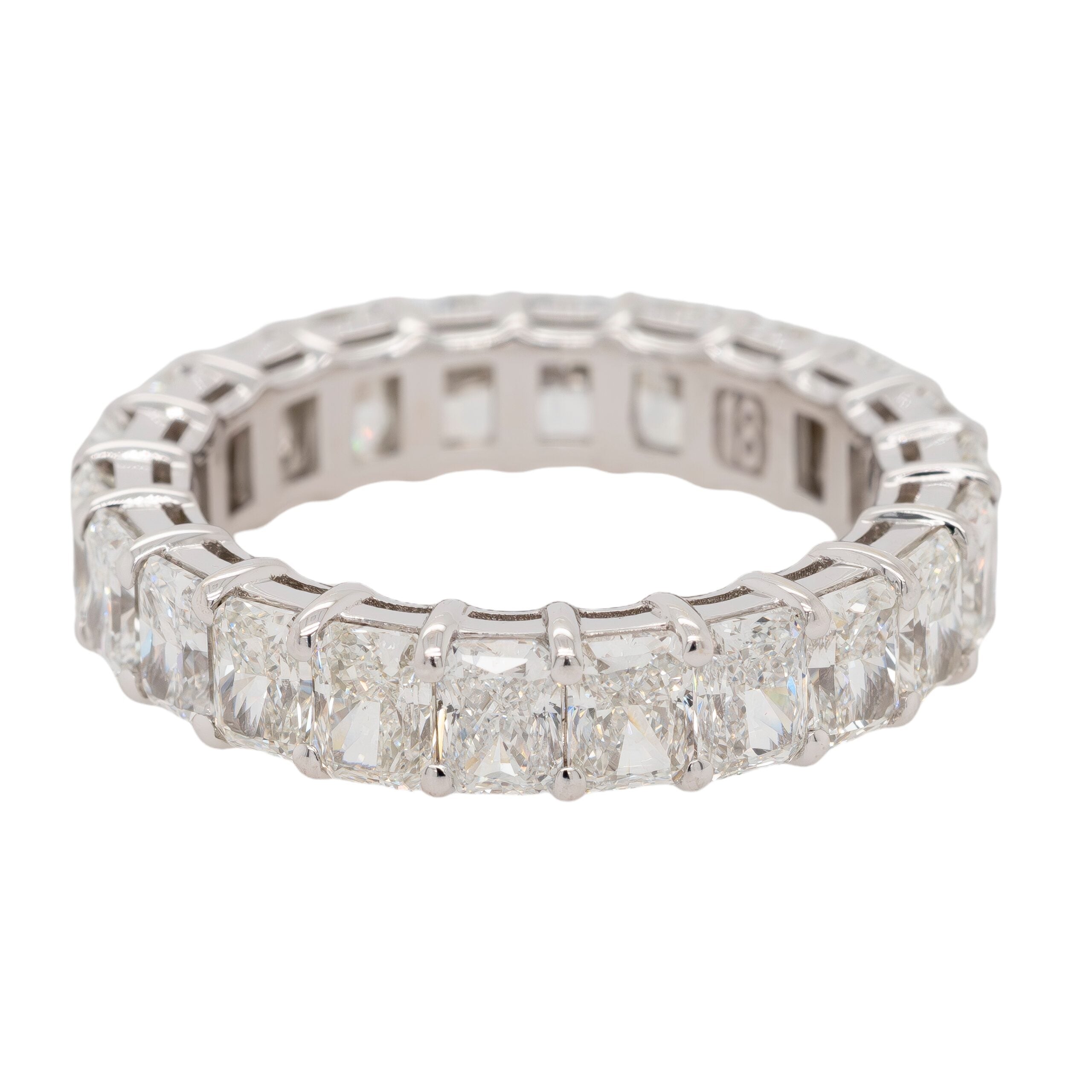 18k White Gold 5.38ctw Radiant-Cut Diamond Eternity Band
