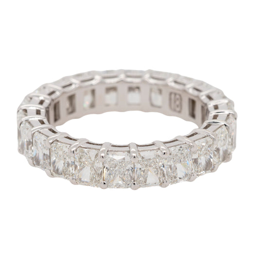 18k White Gold 5.38ctw Radiant-Cut Diamond Eternity Band